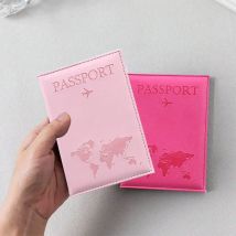 Custodia per passaporto in pelle PU per uomo e donna Organizer - Porta carte protettivo Copertine per documenti d'identità Custodia per passaporto da viaggio con mappa del mondo