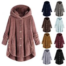 Herbst Winter Frauen Mantel Warme Teddybär Mantel Wolle Jacke Weibliche Plüsch Mantel Mit Kapuze Jacke frauen Mäntel Einfarbig Jacke
