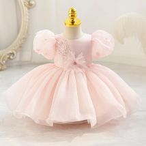 Nuovo compleanno primo compleanno vestito carino dolce manica a sbuffo bellezza spettacolo abbigliamento bambino di un anno battesimo 0-4 anni bambini