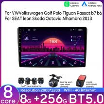 Android para VW Volkswagen Golf Polo Tiguan Passat b7 b6 SEAT leon Skoda Octavia Alhambra 2013 reproductor Multimedia de coche Carplay 2din