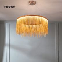 Moderne Kunst-Dekor Quasten-Pendelleuchten Ketten-Kronleuchter für Schlafzimmer Wohnzimmer Restaurant Beleuchtung Winfordo 110V / 220V