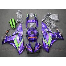 4Gifts Neues ABS-Motorradverkleidungsset passend für Yamaha R3 R25 2015 2016 2017 2018 Karosserieset Custom Lila Grün