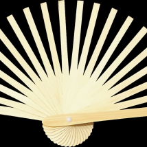 Customized Semi-products Wood Fan Frame Wooden Sticks with Varnish and Personalized Logo on the Side Rib