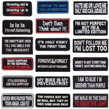 DIY Schwarz Weiß Worte Buchstaben Patches Für Kleidung Gestickte Abzeichen Rock Hippie Eisen Auf Kleidung Aufkleber Abzeichen Applikationen Streifen