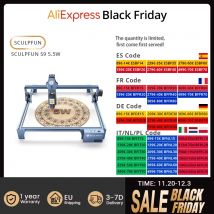 Incisore laser SCULPFUN S9 da 5,5 W 0,06 mm Punto compresso ultrafine, laser a diodi, alta precisione 0,08 mm, area di incisione 410 * 420 mm