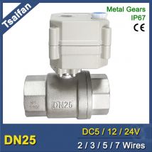 DN25 Elektromotorisiertes Vollbohrungsventil mit Signal DC12V/24V 2/3/5/7 Drähte Feedback Metallgetriebe, IP67 CE für Trinkwasser