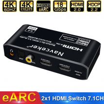 Navceker 4k 120hz hdmi schalter earc de audio extractor optischer toslink hdmi 2,0 schalter 4k 60hz hdmi switcher fernbedienung für ps5 xbox