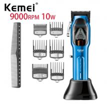 Kemei-cortadora de pelo profesional inalámbrica Máquina Eléctrica de corte de pelo potente Motor magnético 9000RPM, 10W