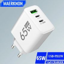 65W GaN USB ricarica rapida tipo C caricatore PD ricarica rapida adattatore di alimentazione per