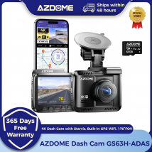 AZDOME 4K Dash Cam GS63H UHD 2160P 2,4-Zoll-IPS-Bildschirm Auto-DVR Integriertes WiFi GPS ADAS WDR