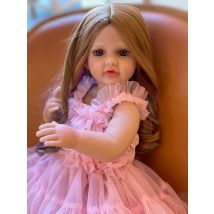 22 Zoll kann waschbare Betty Reborn Kleinkind Mädchen mit bemalter Haut voller Vinylkörper Puppe handgefertigt lebensechte realistische Muñeca Reborn