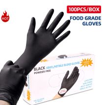 100PCS Nitril Handschuhe POSEIDON Hohe Qualität Schwarz Einweg Für Home Reinigung Tattoo Haar Farbstoff Schönheit