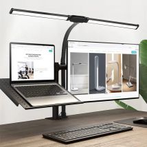 Lampa biurkowa LED z podwójną głowicą, regulowana, lampka do czytania przy komputerze, lampka monitorowa, lampa architektoniczna do biura.