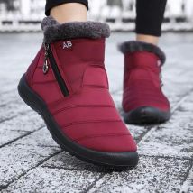 Klassische Damenstiefel, Schneestiefel, wasserdichte Damenschuhe, flache, lässige Winterschuhe, Stiefeletten für Damen