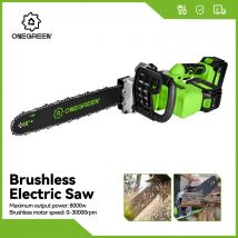 ONEGREEN 8000W 16 Pollici Brushless Motosega Elettrica Cordless Potatura Sega Lavorazione Del Legno Strumento di Potatura Per Makita 18V Batteria Spille