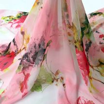 1 Meter x 1,48 Meter Vintage Floral Chiffon Stoff weiches Kleid Rock Hanfu Material 30D