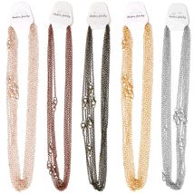 6pcs 45cm Metal Link Chain Iron Cross Chains With Lobster Clasp For Jewelry Making DIY Bracelets Necklace Accessories Wholesale