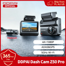 DDPAI Z50 Pro Dash Cam 4K, DVR per Auto con Schermo IPS da 3'', WiFi 5GHz, GPS, ADAS, Monitoraggio Parcheggio 24H, Telecamera Anteriore e Posteriore
