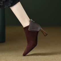 Spitze Zehen Stiefel für Frauen Geschnitzte Blumen Heels Stiefel Zipper Western Designer Dame Ferse Stiefel Retro Bequeme Pumpen Botas Mujer