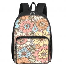 Rucksack mit Blumenmuster und quadratischer Vordertasche für Jungen und Mädchen, beste Geschenke, 2D flacher Cartoon-Schulrucksack für Kinder