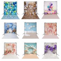 Baby Geburtstags feier Luftballons Fotografie Hintergrund mit Boden Kinder Porträt fotografische Dekor Hintergrund Fotostudio benutzer definierte