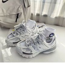 Zapatillas de deporte gruesas para mujer, zapatos informales a la moda, color blanco y rosa, nuevo diseño, 2023