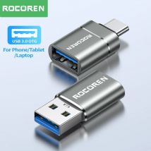 Rocoren Adapter USB typu C OTG Konwertery kabli USB C męskich na USB 3.0 żeńskie do Macbooka Samsung S22 S20 Xiaomi 5 Gb/s Typ-c OTG