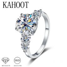Ein 3,8-Karat-Moissanit-Ring aus 925er Silber, modisch, Nische, vielseitig, Paarring für Herren und Damen, Ehering