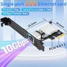Karta sieciowa 10G Ethernet, 1-portowa PCIe 4.0 X1 Realtek8127 (PXE), wielogigabitowe prędkości sieciowe, karta sieciowa 10G RJ45 Lan