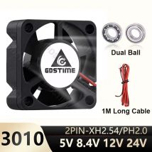Gdstime 30 mm 5 V 8,4 V 12 V 24 V Lüfter 3010 2Pin JST Dupont Kühler 3 cm 30 x 30 x 10 mm Mini-DC-bürstenloser Doppelkugellager-Lüfter