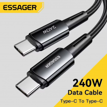 Essager 240W Super Fast Charge Type-C 67W Kabel USB do szybkiego ładowania 6A do Xiaomi 12Pro Redmi K50 Note 11Pro Black Shark 5Pro
