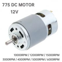 775 DC Motor 12V 12000RPM High-speed Large Torque Motor for Drill Micro Machine/DIY Model Car with Ball Bearing, Fan Blades