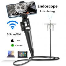 Telecamera di ispezione per auto endoscopiche industriali articolate a 2 vie da 5.5mm con 6 LED per iOS / Android