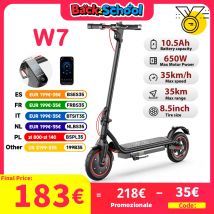 Patinete eléctrico W7, 8,5 pulgadas, 36V, 10,5Ah, batería de 650W, Motor de 25-35km de alcance, modos de 4 velocidades, 35 km/h, amortiguadores dobles