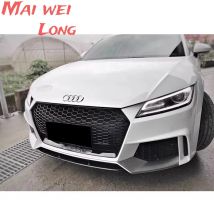 Für Audi TT TTRS Mk3 2015 2016 2017 2018, glänzend schwarz, Sechskant-Mesh, Wabenhaube, Grill, Schwarz, Silber, Stil, Auto-Styling, vorne, Sport