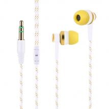 Double Earpiece 3.5mm Wired In-ear Stereo Bass Earphone Nylon Weave Cable Headset For Smartphone Laptop Gifts