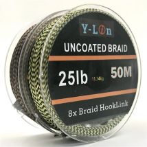 50 m 8 Ständer Camouflage Karpfen Angelschnur Weiche Haken Link Karpfen Hooklink Unbeschichtete Geflecht Linie Für Haar Rig 25 35LB Rigging Linie