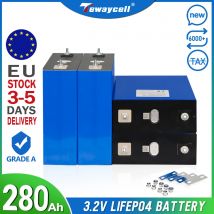 Tewaycell EU Stock 280Ah lifepo4 12V Grado A Batteria ricaricabile 3.2V Litio Ferro Fosfato Prismatico UE SENZA IMPAGGIO