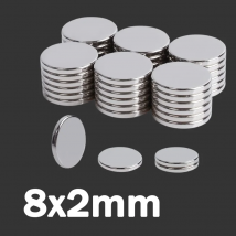 Magnete per frigorifero U-polemag circolare da 8x2 mm, adatto per uffici, artigianato, lavagne, armadietti, leggero e stabile