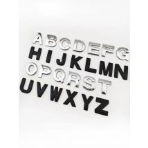 3D Alphanumeric Metallic Silver Badge Chrome Plated Silver Alphanumeric Logo Car Sticker Car Motorcycle Parts Sticker Decoration