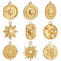 3 sztuk/partia odlew ze stali nierdzewnej Sunburst słońce księżyc gwiazda Charms wisiorek dla DIY naszyjnik bransoletka kolczyki biżuteria akcesoria