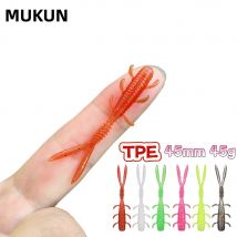 MUKUN 20PCS TPE Floating Soft Fishing Lure 0.45g/45mm Worm Swimbait Soft Fishing Bait Saltwater/Freshwater Fishing Wobblers
