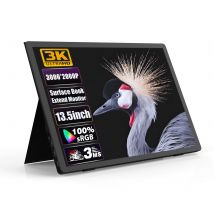 ZEUSLAP 13.5inch QHD 3000*2000P 480Nits 15:10 IPS Panel Portable Monitor for Laptop PC Surface Book Second Extend Screen