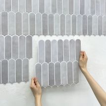 10 Stück 3D-Wandaufkleber, selbstklebende Fischschuppen-Texturen, Fliesenaufkleber für Wohnzimmer, Badezimmer, Wandfliesenaufkleber