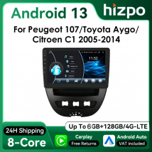 10" Hizpo Android13 Autoradio für Peugeot 107 Toyota Aygo Citroen C1 2005 - 2014 CarPlay Android Auto UI8581 Intelligentes System