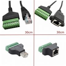 RJ45 auf Schraubklemmenblock, 8P-Stecker, Ethernet, Rj45, männlich, weiblich, auf 8-poliges Schraubklemmen-Netzwerkadapterkabel für CCTV DVR