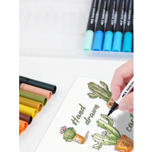 12-120 Color Double-Head Art Marker Pen Water-Based Highlight Washable Children's Painting Graffiti School Stationery Supplies