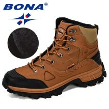 BONA, nuevos diseñadores, zapatos de senderismo de cuero para hombre, zapatos deportivos de invierno para exteriores para hombre, zapatos atléticos de montaña para senderismo para hombre