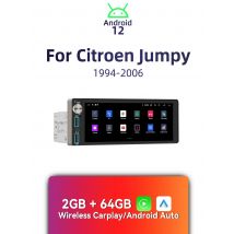Wireless Carplay Autoradio 6.86" Screen 1 Din Radio Android Car Multimedia for Citroen Jumpy 1994-2006 Stereo Head Unit GPS WIFI