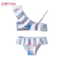 DXTON 2 Pcs Set Girl Swimsuit Suspender Swimming Wear Mermaid Swimwear Bathing Suits Summer Vacation Children Beach Outfit